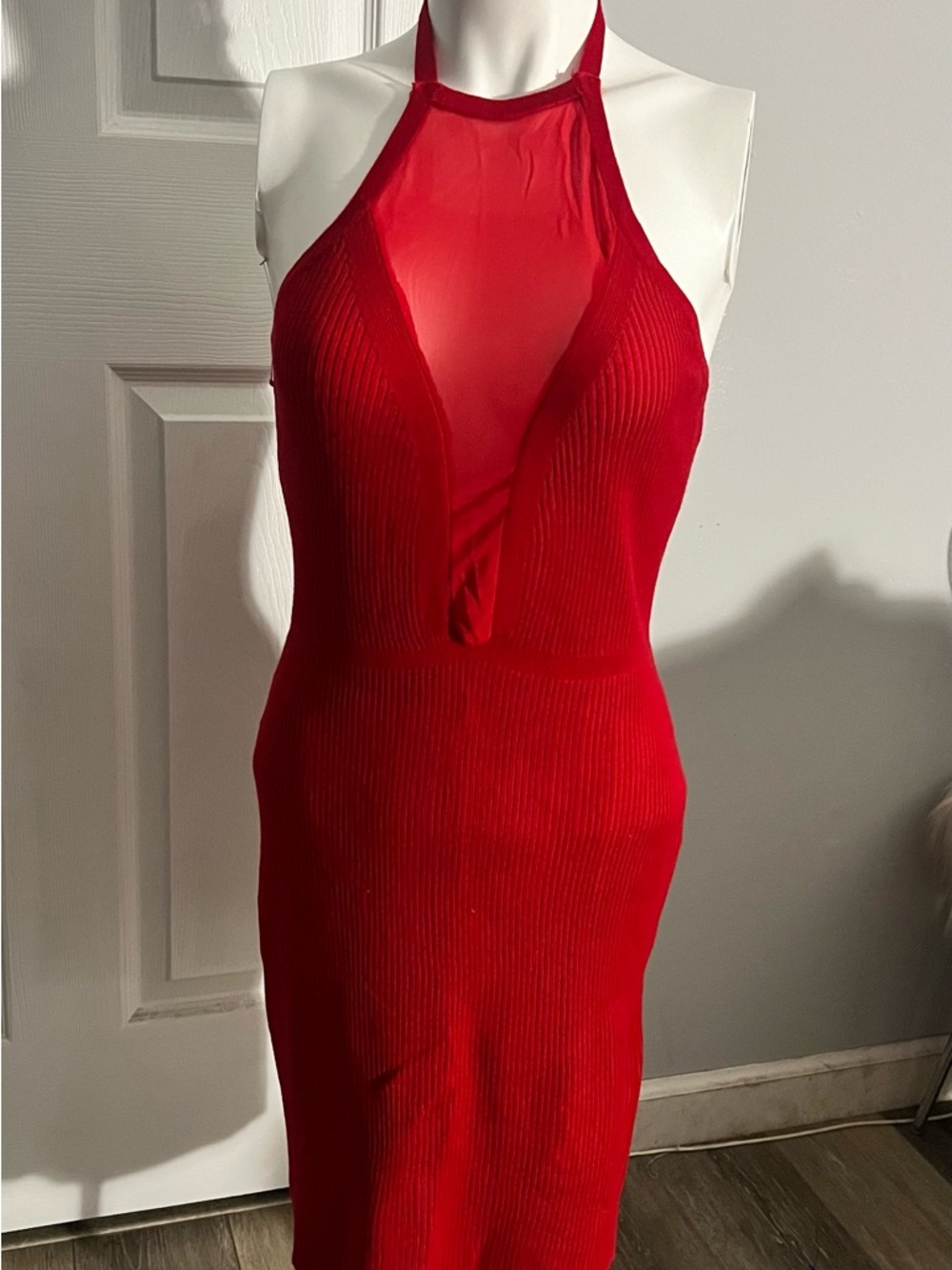 Almost Famous Red Halter Midi Dress